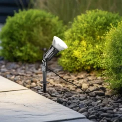 Udendørs spotlampe Caceres, sort, plast, IP44, vipbar