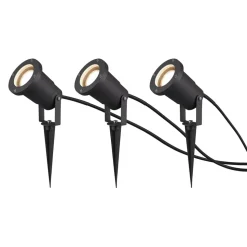Udendørs spotlight Ubangi med jordspyd i sæt med 3 stk