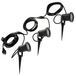 Udendørs spotlight Ubangi med jordspyd i sæt med 3 stk