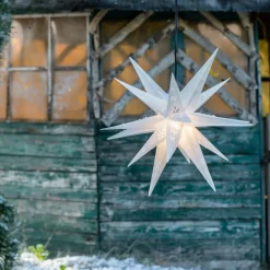 Udendørs stjerne med snefnug, 18 takker, udstanset