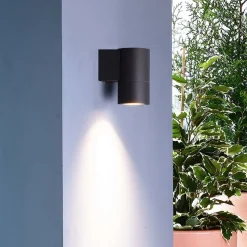 Udendørs væglampe Achernar 1 lyskilde down sortgrå