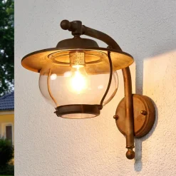 Udendørs væglampe Adessora, antik messing