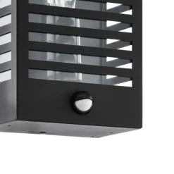 Udendørs væglampe Alamonte 3, sort, med sensor