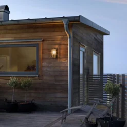 Udendørs væglampe Brindisi, bevægelsessensor, sort, IP54