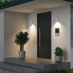 Udendørs væglampe CAN, hvid, 1 lyskilde, Ø 8 cm, IP65, metal, GU10