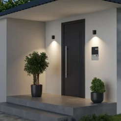 Udendørs væglampe CAN, sort, 1 lyskilde, Ø 8 cm IP65 metal GU10