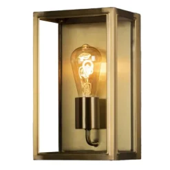 Udendørs væglampe Carpi, messing, bredde 18 cm