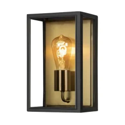 Udendørs væglampe Carpi, sort, bredde 18 cm