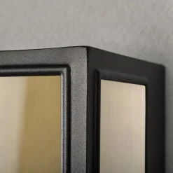 Udendørs væglampe Carpi, sort, bredde 18 cm