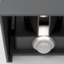 Udendørs væglampe Cube-S, antracit, metal, sensor