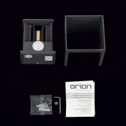 Udendørs væglampe Cube-S, antracit, metal, sensor