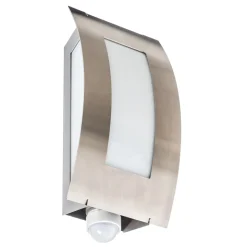 Udendørs væglampe firkantet i stål med sensor