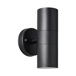 Udendørs væglampe Jandy up/down, sort, metal, glas, GU10