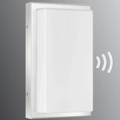 Udendørs væglampe Julea, stål, bevægelsessensor