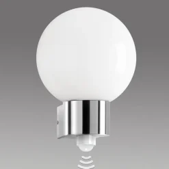 Udendørs væglampe Kekoa, glas, stål, sensor, Ø 23 cm