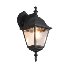 Udendørs væglampe Livenza, bundfatning, sort, aluminium