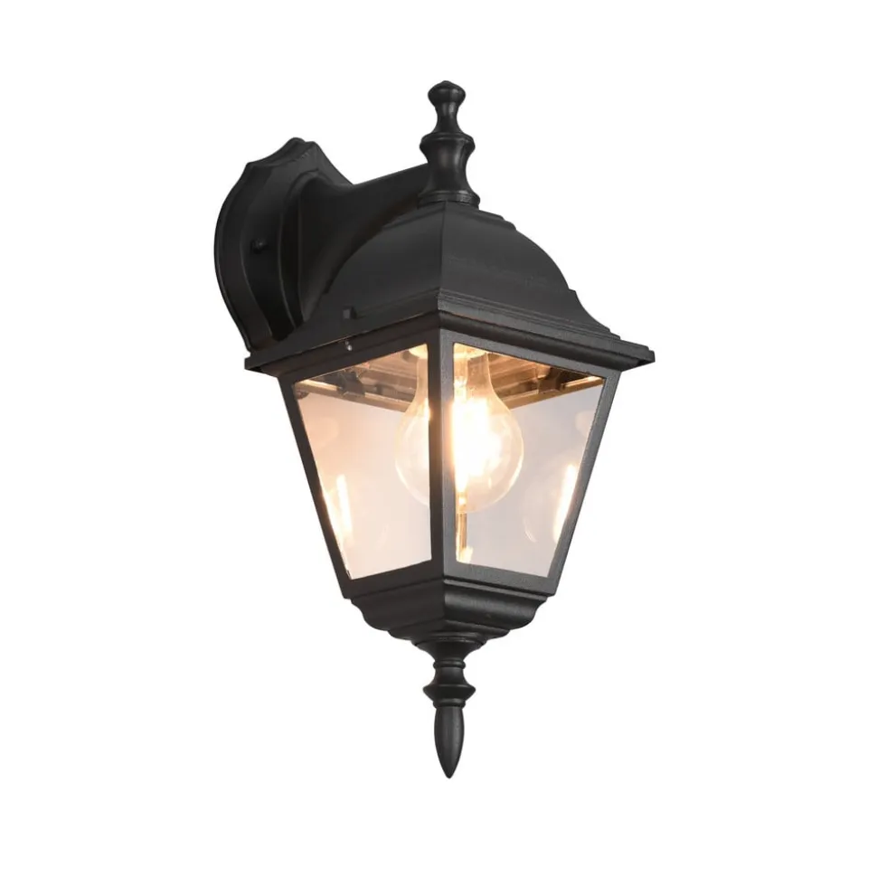 Udendørs væglampe Livenza, bundfatning, sort, aluminium