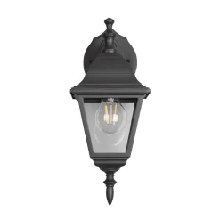 Udendørs væglampe Livenza, bundfatning, sort, aluminium