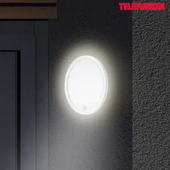 Udendørs væglampe med sensor Nizza Ø 28cm hvid 4.000K
