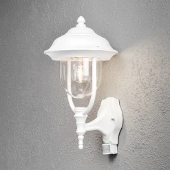 Udendørs væglampe Parma m. bevægelsessensor, hvid