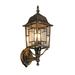 Udendørs væglampe Volturno, topfatning, rustfarvet antik