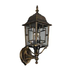 Udendørs væglampe Volturno, topfatning, rustfarvet antik