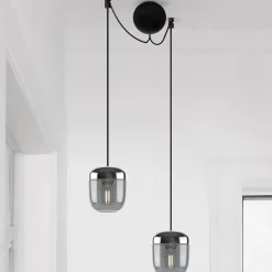 UMAGE Acorn hængelampe 2 lyskilde røggrå stål