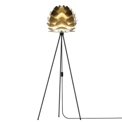 UMAGE Aluvia mini gulvlampe messing trefod sort