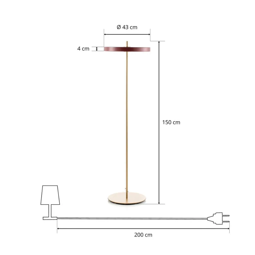 UMAGE Asteria Floor LED-gulvlampe, rubinrød