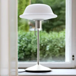 UMAGE Butler bordlampe glasskærm, stålfod