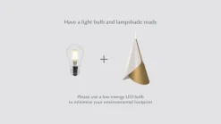 UMAGE Cornet hængelampe, hvid, messing