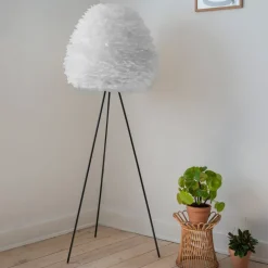 UMAGE Eos Evia medium gulvlampe hvid/sort treben