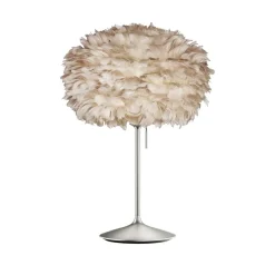 UMAGE Eos medium bordlampe lysebrun/stål