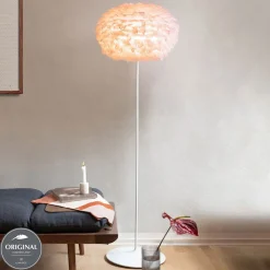 UMAGE Eos medium gulvlampe rosa hvidt stel