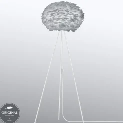 UMAGE Eos medium gulvlampe, tre ben, lysegrå