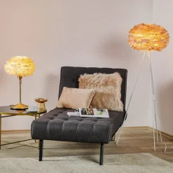 UMAGE Eos medium gulvlampe, tre ben, lysebrun