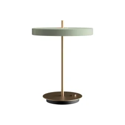 UMAGE LED-bordlampe Asteria Table, USB, lysegrøn/messing