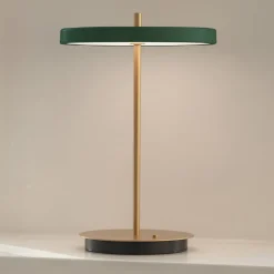 UMAGE LED-bordlampe Asteria Move skovgrøn/messing 31cm