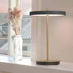 UMAGE LED-bordlampe med batteri Asteria Move antracit/messing 31 cm