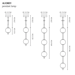 UMAGE LED-hængelampe Audrey, messingfarvet, 2 lyskilder Ø 12 cm
