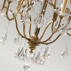 Valentina lysekrone, 6 lyskilder, bronze/krystal