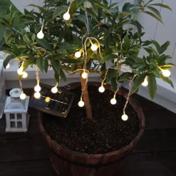 Varmhvid lysende LED solcelle lyskæde Globini