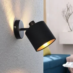 Vasilia væglampe i sort og guld, 1 lyskilde.