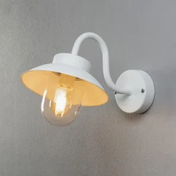 Vega Mini udendørs væglampe, bredde 22 cm, hvid