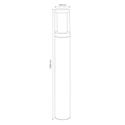 Vejlampe 1257 i rustfrit stål, saltvandsresistent 100 cm