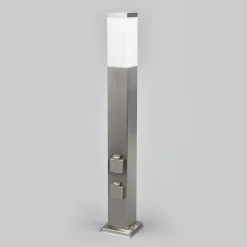 Vejlampe 400166, stål med 2 stikkontakter