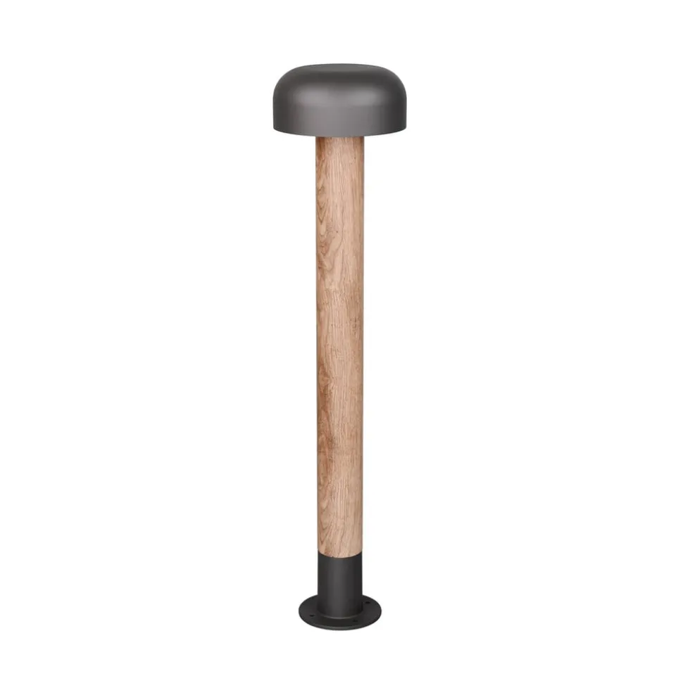 Vejlampe FRASER, trælook, højde 85 cm, metal, IP54