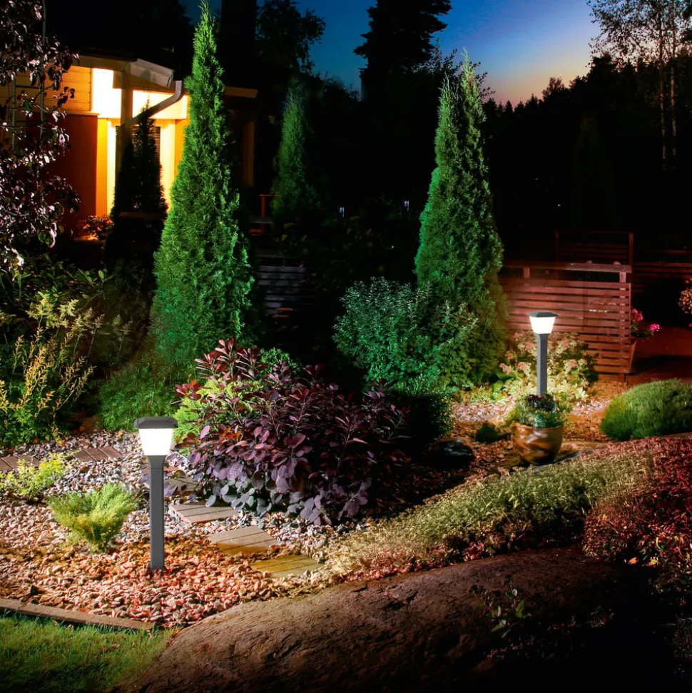 Vejlampe Lena, 60 cm, mørkegrå, metal, E27, IP65