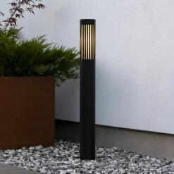 Vejlampe Pistoia, sort, højde 95 cm, metal, IP54