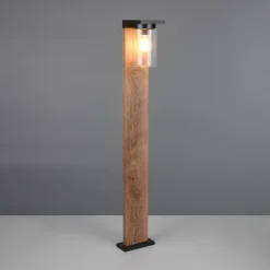 Vejlampen ARDILA, trælook, højde 100 cm, metal/glas IP44